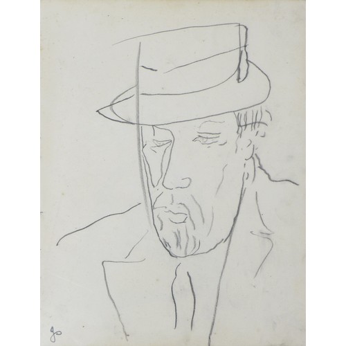 13 - Jean Shepeard (British, 1904-1989): pencil portrait of the sculptor Frank Dobson (1886-1963), signed... 