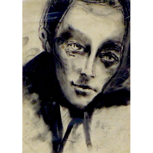 26 - Jean Shepeard (British 1904-1989): a charcoal portrait of Michael Denison (1915-1998), signed with a... 
