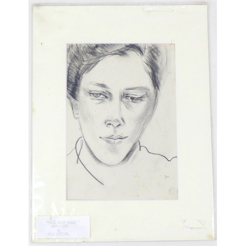 19 - Jean Shepeard (British, 1904-1989): pencil portrait of Dame Wendy Hiller (1912-2003), signed with a ... 