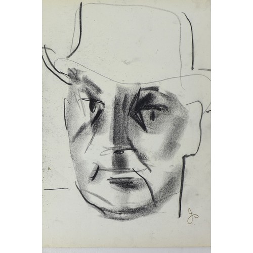 27 - Jean Shepeard (British, 1904-1989): two charcoal portraits of crime writer Edgar Wallace (1875-1932)... 