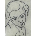 Jean Shepeard (British, 1904-1989): three charcoal portraits of early 20th century actresses, all si... 