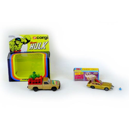 71 - Two Corgi Toys die-cast model cars, comprising 'The Incredible Hulk' 264, with Hulk figure, cage and... 