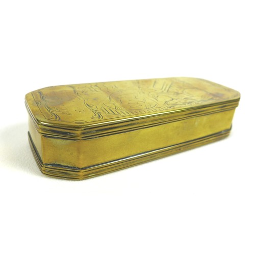 95 - A group of three brass collectable items, comprising two boxes with engraving to front and back, and... 