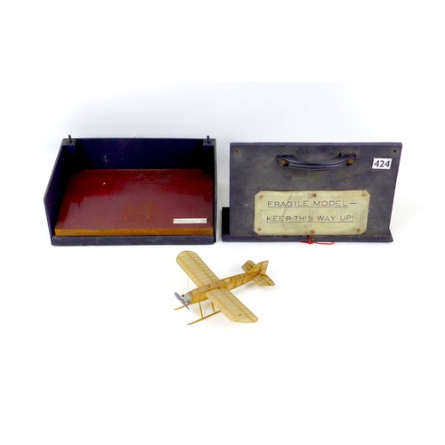 107 - A WWI wooden model of Archibald Low's Aerial Target bomb, a radio controlled pilotless weapon, the f... 