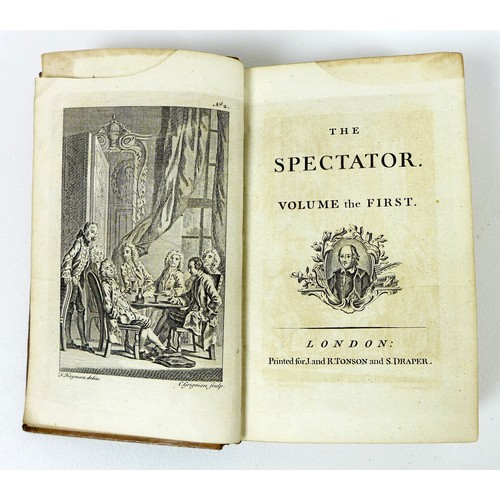 117 - The Spectator, years 1710-1714, published for J. and R. Tonson and S. Draper, London, 8 volumes, 'Vo... 