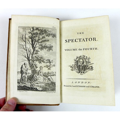 117 - The Spectator, years 1710-1714, published for J. and R. Tonson and S. Draper, London, 8 volumes, 'Vo... 