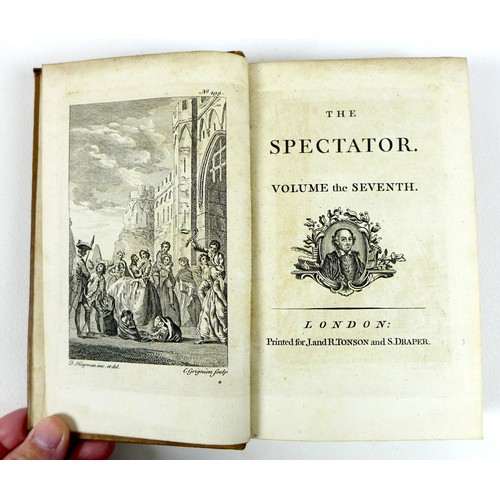 117 - The Spectator, years 1710-1714, published for J. and R. Tonson and S. Draper, London, 8 volumes, 'Vo... 