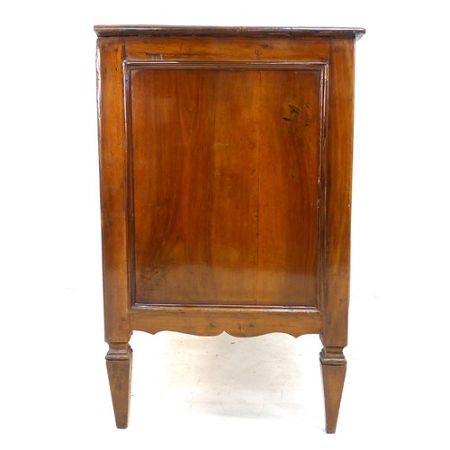 264 - An Italian fruitwood commode, late 18th century, the rectangular top with moulded edges, above three... 