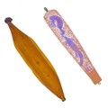 Two early 20th century Aboriginal style woomerah spear throwers, comprising a hand painted example, ... 