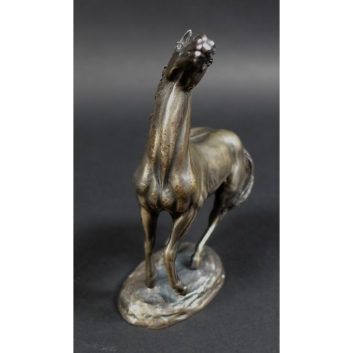 54 - A John Pinches British Horse society equine silver sculpture 'Playing Up', limited edition, sculpted... 