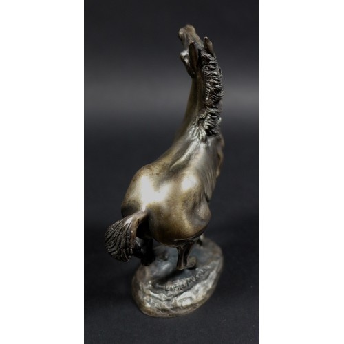54 - A John Pinches British Horse society equine silver sculpture 'Playing Up', limited edition, sculpted... 