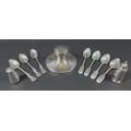 A collection of William IV and later silver, comprising four fiddle back pattern teaspoons, Jonathan... 