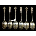 A set of six silver tea spoons, Birmingham, 1958, Turner and Simpson Ltd, 11.5cm, total silver weigh... 