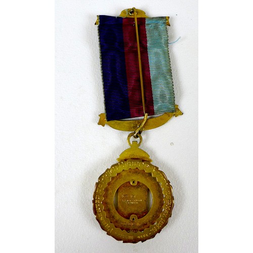 57 - A 9ct gold Royal Antediluvian Order of the Buffalo Order of Merit medal, with inscription verso 'Thi... 