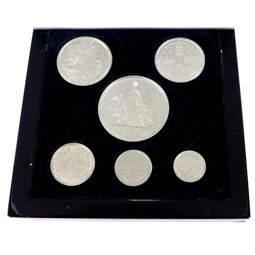 112 - An Edward VIII 'Cinderella' 1936 six-coin set, crown to threepence, in ebonised presentation case, a... 