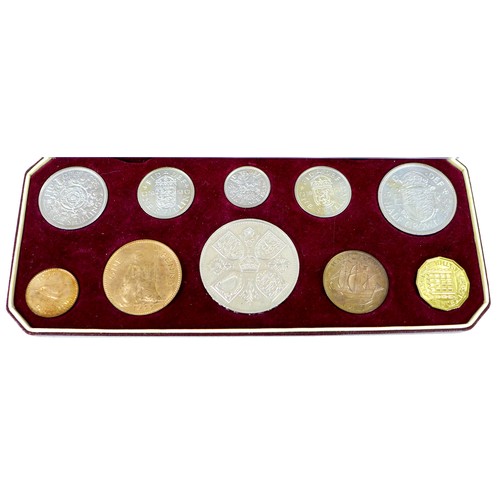 112 - An Edward VIII 'Cinderella' 1936 six-coin set, crown to threepence, in ebonised presentation case, a... 