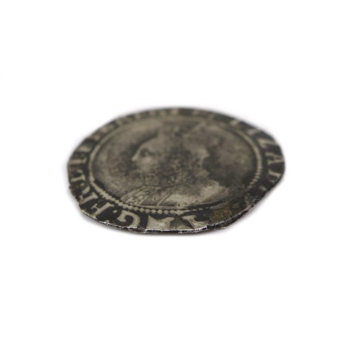 130 - An Elizabeth I silver shilling, possibly circa 1590s, with heavily rubbed portrait and long cross sh... 