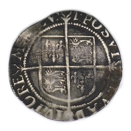 130 - An Elizabeth I silver shilling, possibly circa 1590s, with heavily rubbed portrait and long cross sh... 