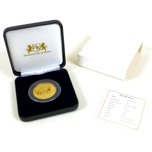 224 - An Elizabeth II gold half ounce proof coin, '2021 Queen's 95th Birthday Half Ounce Gold Proof Coin',... 