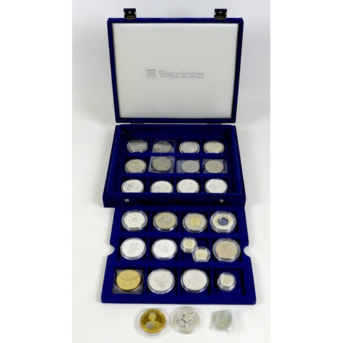 156 - A collection of UK and Commonwealth issue silver coins, including five Britannia silver £2 coins, 4 ... 