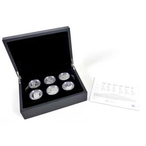 157 - An Elizabeth II commemorative silver proof six coin set, 2015 'First World War - Reality In The Grip... 