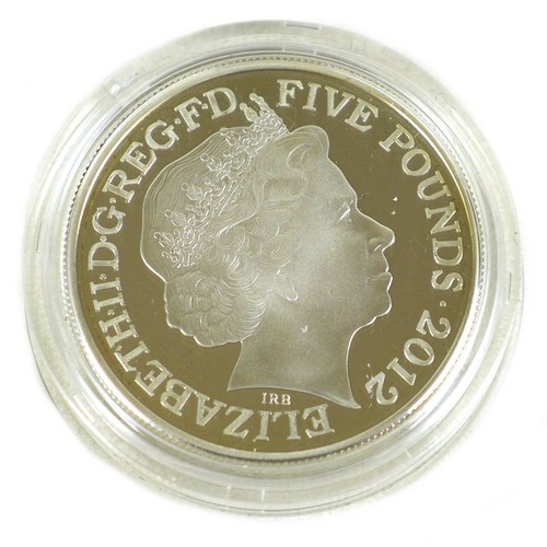 111 - An Elizabeth II Royal Mint UK silver proof Piedfort £5 coin and £2 coin, comprising 'The Official Lo... 