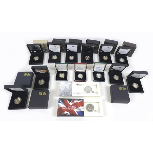 143 - A group of fifteen Elizabeth II Royal Mint UK £2 silver proof coins, including eight Silver Proof Pi... 