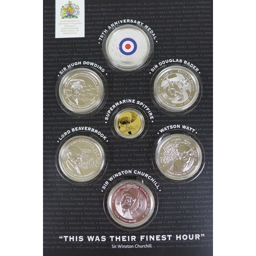 151 - 'Their Finest Hour' 75th Anniversary Commemorative London Mint Office proof coin set, comprising a 9... 