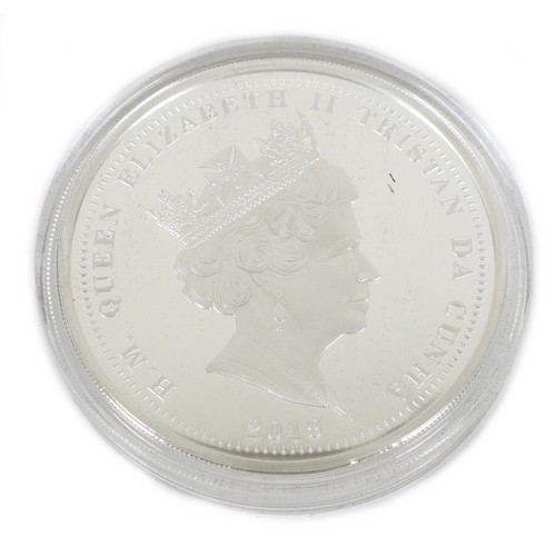 161 - Two Elizabeth II 5oz silver £5 commemorative coins, comprising a 2019 Bradford Exchange 'The 5 Crown... 