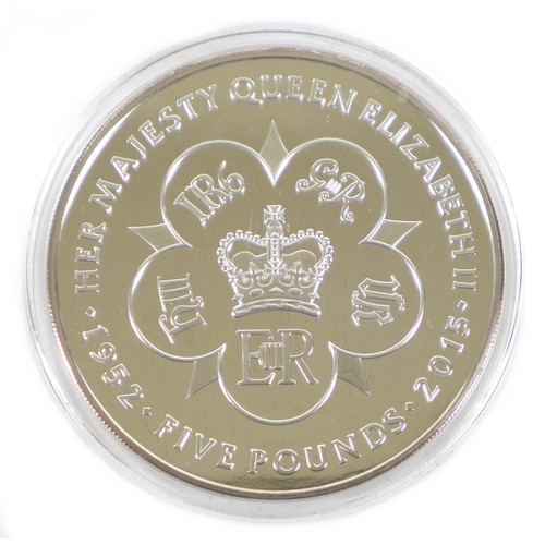 161 - Two Elizabeth II 5oz silver £5 commemorative coins, comprising a 2019 Bradford Exchange 'The 5 Crown... 