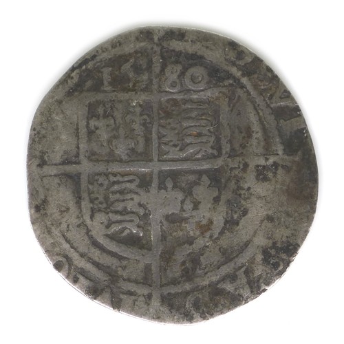 107 - An Elizabeth I 1580 sixpence, 5th issue 1578-1582, with heavily rubbed portrait with parts of '...TH... 