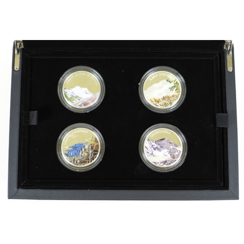 133 - A limited edition Elizabeth II Royal Mint commemorative silver proof four £5 coin set, 2016 'A Portr... 