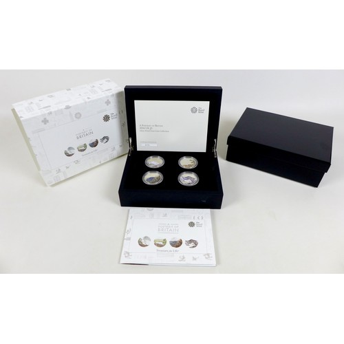 133 - A limited edition Elizabeth II Royal Mint commemorative silver proof four £5 coin set, 2016 'A Portr... 