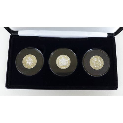 132 - Four Elizabeth II Jubilee mint commemorative silver proof coin sets, comprising three £5, £2 and £1 ... 