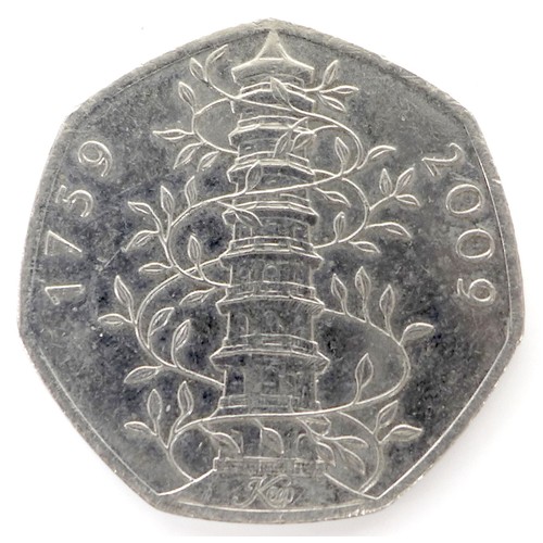 138 - A scarce 2009 Kew Gardens 50p commemorative coin, circulated.