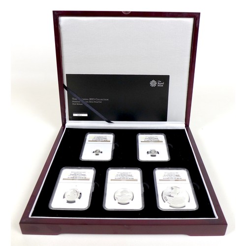 116 - A limited edition Elizabeth II Royal mint five coin set, 'The Britannia 2015 Collection- First Relea... 