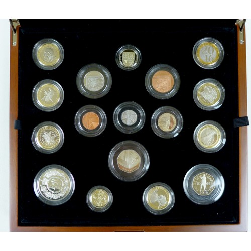 120 - An Elizabeth II Royal Mint UK proof coin set, 'The 2016 United Kingdom Premium Proof Coin Set', seve... 