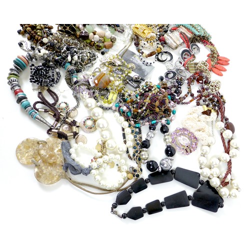 243 - A collection of costume jewellery, comprising mostly necklaces. (1 box)