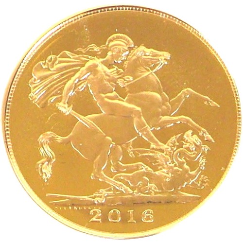 234 - A limited edition Elizabeth II 2016 brilliant uncirculated gold five sovereign coin, with certificat... 