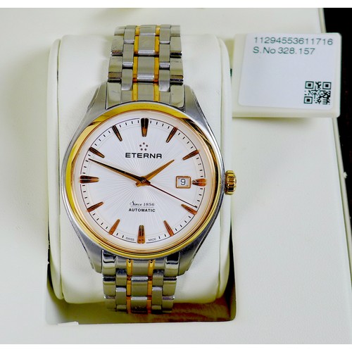 81 - An Eterna stainless steel cased gentleman's wristwatch, case 42.3mm, with box and papers.
Notes: in ... 