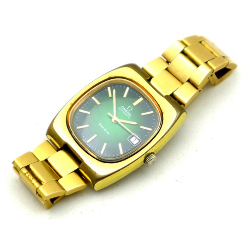 96 - A vintage Omega Geneve Automatic gold plated and steel cased gentleman's wristwatch, circa 1975, ref... 