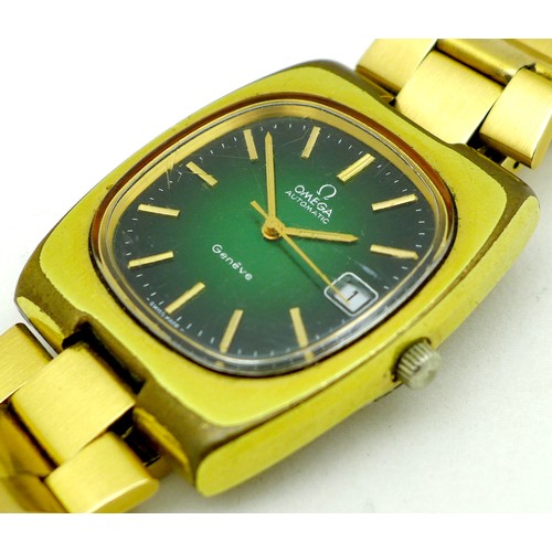 96 - A vintage Omega Geneve Automatic gold plated and steel cased gentleman's wristwatch, circa 1975, ref... 