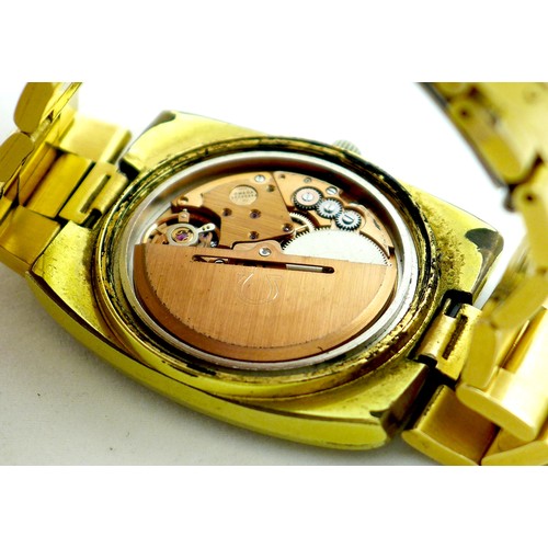 96 - A vintage Omega Geneve Automatic gold plated and steel cased gentleman's wristwatch, circa 1975, ref... 