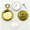 A Swiss Fin de Siecle 18K yellow gold lady's pocket watch, a/f damaged requiring repair, the detache... 