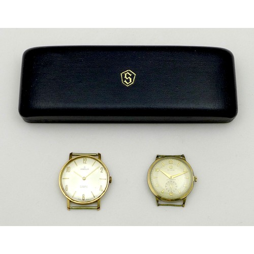 77 - A mid 20th century gent's watch head by Services, 32mm case, boxed, together with a similar watch he... 