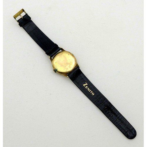 71 - A vintage Novoris gold plated gentleman's wristwatch, circa 1950, circular black dial with gold and ... 