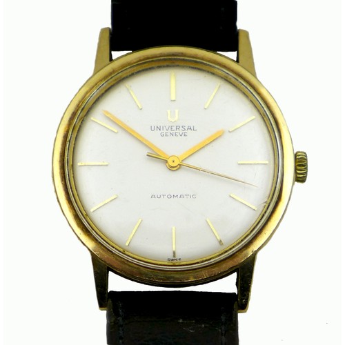 79 - A Universal Geneve Automatic 9ct gold cased gentleman's wristwatch, circa 1970s, the circular silver... 