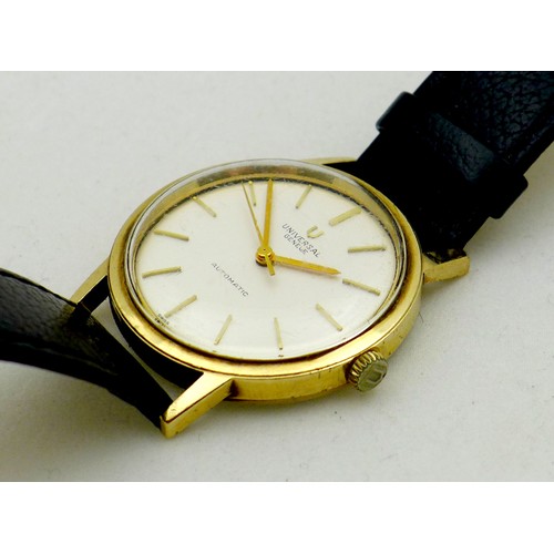 79 - A Universal Geneve Automatic 9ct gold cased gentleman's wristwatch, circa 1970s, the circular silver... 