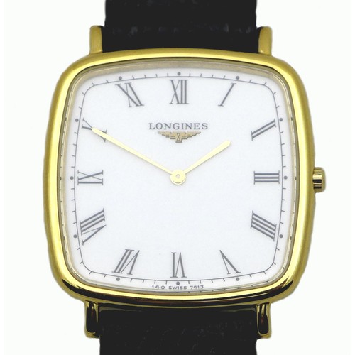 80 - A Longines Les Grandes Classiques gentleman's wristwatch, circa 1994, model 7413, gold plated and st... 