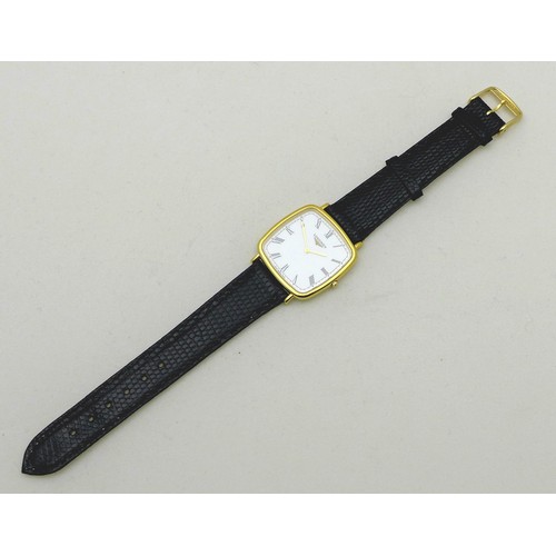 80 - A Longines Les Grandes Classiques gentleman's wristwatch, circa 1994, model 7413, gold plated and st... 